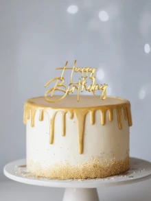 1PC Gold Acrylic Birthday Cake Toppers - Premium Happy Birthday Cake Decorations For Cake & Party Decoration - A - View 4