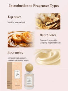 FLATPEA Fashionable Premium 50ml Vanilla Amber Musk Women's Perfume Spray | Long-Lasting Elegant Scent For All Occasions | Perfect Gift For Romantic Dates, Social Events & Festivals | Exude Timeless Charm With Every Spray - Fantasy Vanilla - View 3