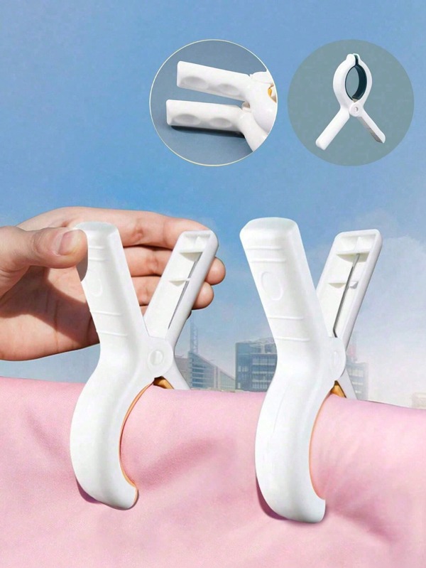 5 pièces Pinces à serviette de plage en plastique extra robustes - Gardez les serviettes, vêtements et couvertures solidement en place pour le séchage sur une corde à linge ou un rack de suspension, pinces à linge, pinces à linge anti-vent de grande taille pour la corde à linge, pour chaise taille jumbo pinces à linge en plastique pour chaise longue de piscine, clips de  pour chaises de plage, couleur aléatoire