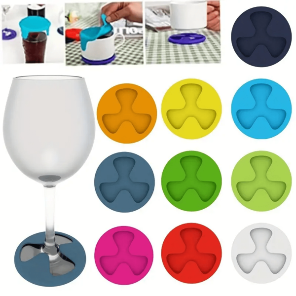Silicone Wine Glass Coasters 1pc/5pcs Set - Reusable Drink Markers, Non-Slip Cup Coasters, Glass Identifiers For Parties, Weddings, Holiday Celebrations - Festive Charms For Christmas, Halloween, Easter, Thanksgiving - Use Without Electricity, Halloween Gifts
