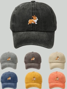 1pc Casual Embroidered Sausage Dog Decorative Baseball Cap, Curved Brim, All Season - A - View 14