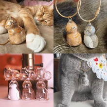 Süße Katzen-Pelz Aufbewahrungskette als Schlüsselanhänger, tragbare Souvenirs kleine Dekorationen, handgemachter Schlüsselanhänger DIY Schlüsselanhänger Zubehör für Schule