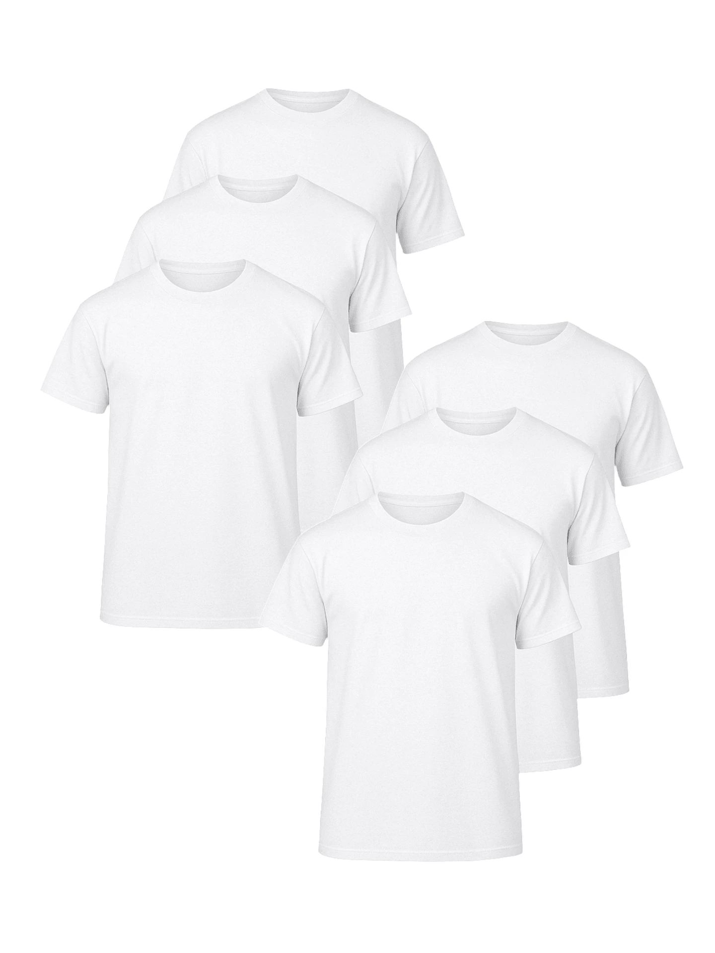 6 Pack Men's 100% Cotton Crew Neck T-Shirts Short Sleeve S-XL Daily Wear Classic Fit Tee Basic Layering Tops Workout Breathable Casual Tshirts Spring Summer Fall Outdoor Sports Athletic Activewear - trắng - Xem 1