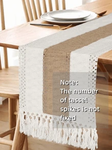 Boho Table Runner  Macrame Table Runners For Home Decor Cream & Brown Macrame Table Runner With Tassels For Boho Dining Bedroom Decor Rustic Bridal Shower