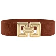1 pieza Cinturón elástico vintage para mujer, banda decorativa de cintura ancha y versátil para trajes y abrigos