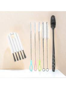5 Stainless Steel Reusable Cleaning Brushes - Perfect For Cleaning Glass, Silicone, Metal Straws, And More! Easter Gifts, Teacher Gifts, Birthday Gifts, Christmas Gifts. Straw Cleaning Tool, Very Suitable For College Students, Convenient To Carry Dormitory Straw Cleaning Brush.