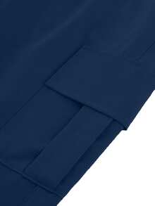 1 pieza Pantalones cargo con múltiples bolsillos para hombres, adecuados para primavera/otoño, playa de verano, viajes diarios, entrenamiento deportivo, senderismo al aire libre, casual, fitness, trotar, pantalones rectos, versátiles y de moda, otoño - azul real - Ver 6