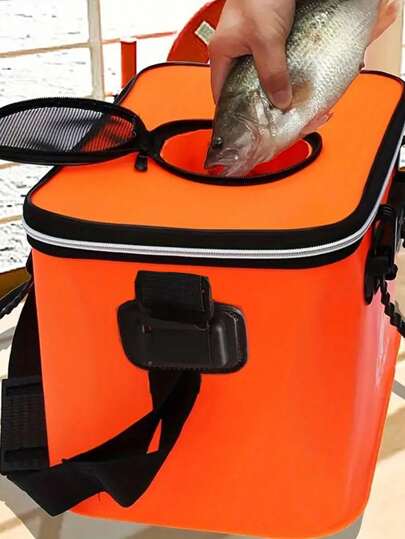 Portable Fishing Bag Folding Thicken Live Fishing Box Tank Bucket Camping Fish Tackle Fishbox Storage Bag,Lightweight Multi-Functional EVA Fishing Tackle Bag,Spacious, Collapsible, No Need For Inflation, Ideal For Camping And Fishing Enthusiasts