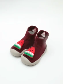 1 Pair Cartoon Fruit Series Baby Anti-Slip Indoor Socks, Toddler Boys Girls Socks