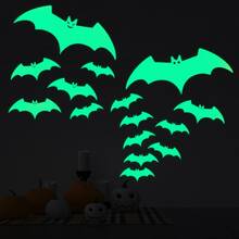 1pc Halloween Bat Glow In The Dark Sticker, Wall Decoration Fluorescent Decal Home Decor Halloween Decor Fall Decor Room Decor Stickers Wall Stickers Halloween Decorations Halloween Decoration - Green - View 3