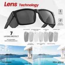 Anti-Fog Protective Goggles, Cleaning Scratch-Resistant UV400 Protective Goggles, Impact-Resistant Safety Glasses, High-Definition Anti-Fog Protective Goggles, Eye Protection For Men And Women, Can Be Used As Sunglasses - Black - View 6