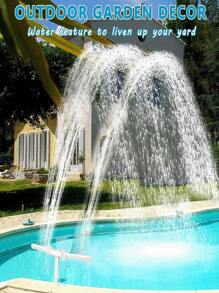 1Pc Versatile Pool Fountain With Adjustable 2-In-1 Spray Nozzle - High-Pressure Waterfall & Cooling Sprinkler For Above And In-Ground Pools, Durable PVC Outdoor Garden Feature,For Pool, Swimming Pool Spa Water Fountain, Pool,Pool Accessories,Swimming Pool,Pool Stuff,Picinas,No Electricity/Battery Required