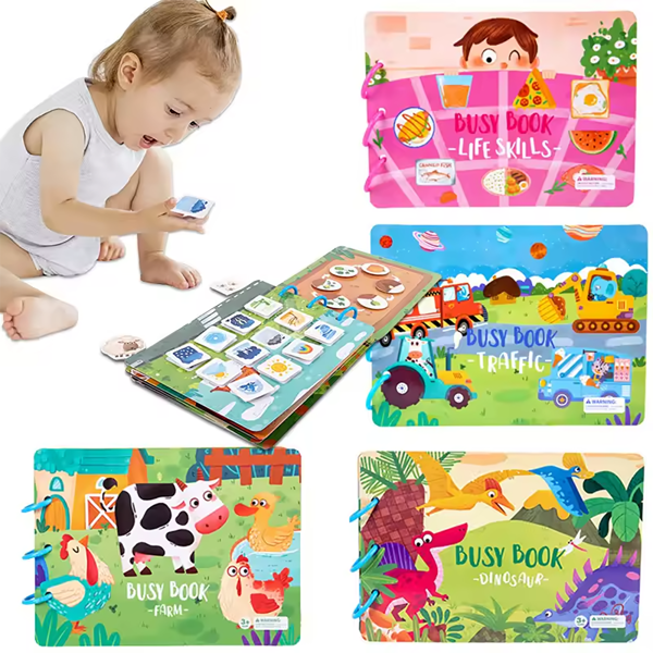 My First Busy Books Montessori Paste Quiet Book Children Activity Busy Alphabet Matching Puzzle Toys For Kids Gift