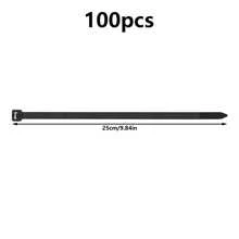 100pcs Cable Ties Black, 100/150/200/250mm Premium Nylon Cable Ties, Heavy Duty Zip Ties Secure Self-Locking Mechanism, For Home, Garden, Office And DIY