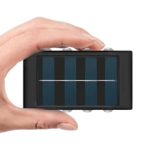 Luces solares de hasta 8 LED con sensor de luz solar, exterior impermeable, lámpara de pared moderna de estilo nórdico para iluminar el exterior de la casa, jardín, porche (Luz blanca, 1 pieza)
