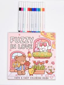 1 本《蓬松之爱》：成人及青少年涂色书，超级可爱舒适的北欧风设计，助您放松身心，释放情绪，缓解焦虑 | 节日及特殊场合的理想礼物，返校季礼物，适合男孩女孩、青少年及儿童的玩具，怀俄明州涂色书（默认不含马克笔） - 彩色 - 查看 4