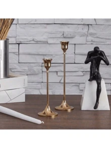 金属烛台套装，桌面婚礼主题烛台，适用于圣诞节、万圣节、复活节、感恩节、家居和酒店装饰 - 油饰（不含蜡烛）