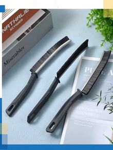 3pcs Multi-Functional Long Brush Set, Including Washing Machine Drum Cleaner, Sink Scrubber, Hard Bristle Cleaning Tool With Handle, Window Groove Sweeper, For Kitchen, Bathroom, Household Use