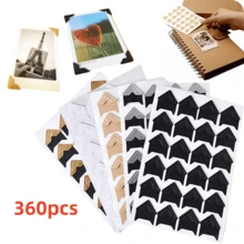360pcs Photo Corners Self Adhesive Photo Mounting Stickers,Vintage Corner Kraft Paper Stickers,Photo Corners Stickers For DIY Scrapbook, Photo Album, Trip Journal, Memory Book Or Diary Picture Protect Decoration,Gift For Girls Women,School Supplies,Back To School - Multicolor - View 3