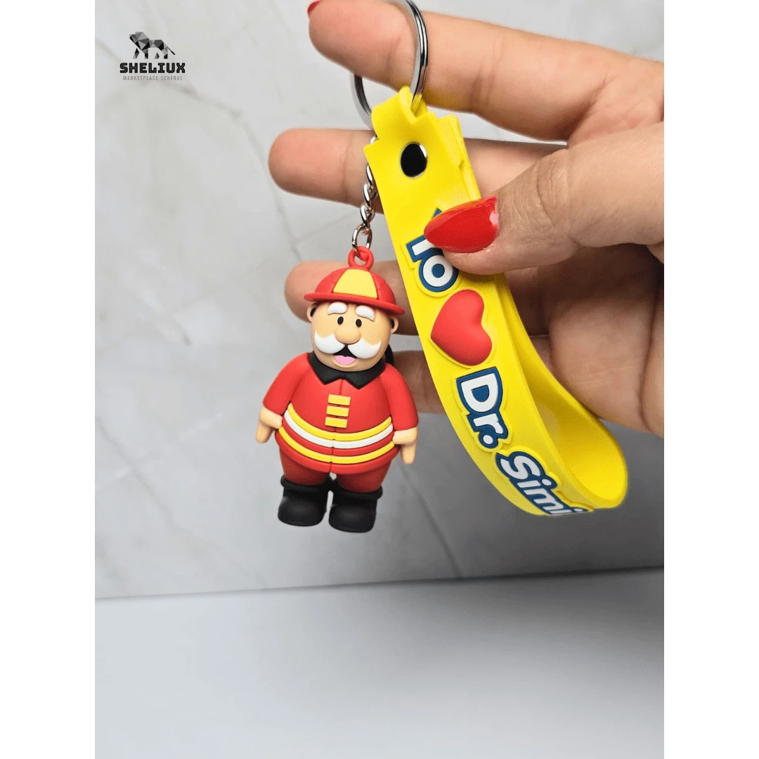 Llavero (Keychain) Dr. Simi Bombero - Red Uniform With Hat Design - Red - View 1