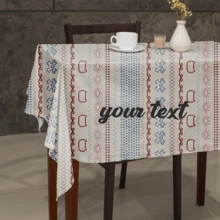 Personalisierte, individualisierte Text-Tischdecke, Streifen, Geometrie, geeignet für Küche, Esszimmer, Hochzeit, Party, Heimdekoration, passend für Vatertag, Muttertag, Halloween, Weihnachten, Heiligabend, Valentinstag, Geburtstage, personalisierte Jahrestage, Erntedankfest