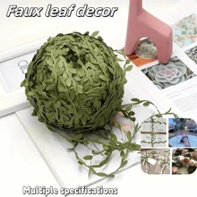 Artificial Green Leaf Vine Silk Cloth Willow Leaf Wreath Decoration, Green Plant DIY Handmade Wreath Craft Supplies, Home & Holiday Decor