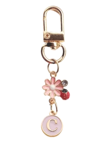 A-Z字母动物合金钥匙扣,优雅瓢虫字母珐琅钥匙扣,粉色配饰,春夏最佳配饰,时尚经典浪漫魅力,适合女性和女孩,理想的生日礼物,带登山扣,金属女士钥匙扣装饰 - 粉色 - 查看 18