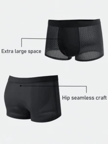 12PCS Men's Mesh Boxer Briefs | Semi-Sheer Summer Fabric | Ultra-Thin & Cooling | Soft Comfort For Daily Wear - Black - View 3