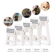 1 PCS Collapsible Stepping Stool With Handle, Folding Step Stool Heavy Duty Step Stool Foldable For Adults And Kids, Non-Slip Folding Stools For Kitchen Hold Up To 280lbs - 白色 - 查看 7