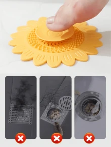 3/2/1 件按压式水槽排水过滤器、地漏盖、防臭排水塞、毛发收集器淋浴排水盖、花卉图案水槽过滤器（适用于家庭浴室）、家居必需品、浴室配件