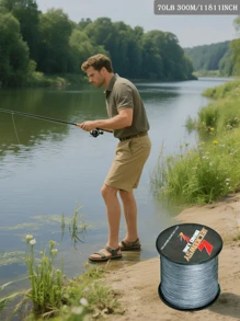 Línea de pesca trenzada de 300M/11811 pulgadas con larga distancia de tiro, línea principal, sin estiramiento, 6-100 LB