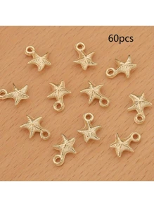 60pcs Starfish Beads CCB Pendants Starfish Charm Accessories Plastic Spacer Beads Used For DIY Jewelry Making Necklaces Bracelets Earrings Keychains Ornaments Handmade Braided Ocean Style Holiday Party Handmade Ornaments Accessories Creative Projects Widely Used