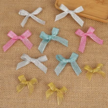 100 Peças Gravatas Borboleta de Poliéster Douradas e Prateadas, Ideais para Casamento, Chá de Panela, Decorações de Festa, Natal, Halloween, Páscoa, Ação de Graças, Embrulho de Presentes Festivos e Acessórios Têxteis Domésticos