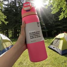 Owall'a 32oz Stainless Steel Insulated Cup, Cold Cup, Special Car Cup, Coffee Cup - Màu Hoa hồng đỏ - Xem 2