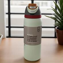 0-Walla 32oz/945ml Stainless Steel Insulated Travel Cup Double Drinking Ports Prevent Leakage, Keep Warm Or Cool, Multiple Colors Available, Energetic Hydration Without Burden, Suitable For Sports/Commuting/Daily Use - 米色 - 查看 2
