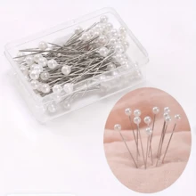 100/200pcs Sewing Needles, Faux Pearl Head Pins, Quilt Pins, Fabric Needles, For Crafts, Sewing, Edging, Jewelry Decoration - White - View 13