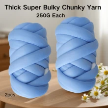 250G/Pieza Hilo súper grueso y voluminoso para tejer y ganchillo a mano, hilo de algodón suave y voluminoso para hacer mantas artesanalmente - Multicolor - Ver 25