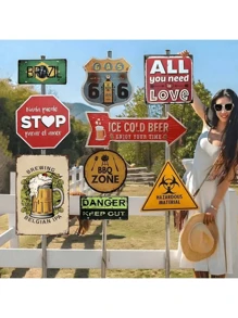 1 pieza Letrero de metal divertido de 8*12 pulgadas, cartel vintage, placa de advertencia "Prohibido pasar personas estúpidas talla grande allá de este punto" para decoración de pared en habitación, restaurante, bar, cafetería, garaje, a prueba de agua y polvo
