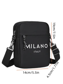 Borsa a tracolla Oxford da uomo, stile casual, Milano Italia, di grande capienza, borsello verticale Oxford, cinturino regolabile, borsa a spalla per pendolarismo quotidiano, colore nero - non lavare, disponibile in vari stili