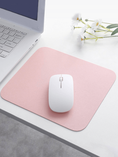 2/1pc Pu Mouse Pad, Square Mouse Pad, PU Leather, Easy To Clean And Waterproof, Simple Solid Color, Square Leather Mouse Pad, Single Pack, One Size/Pink, Office Supplies. Gaming Mouse Pad