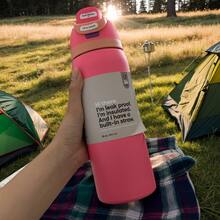 Owall'a 32oz Stainless Steel Insulated Cup, Cold Cup, Special Car Cup, Coffee Cup - Màu Hoa hồng đỏ - Xem 3