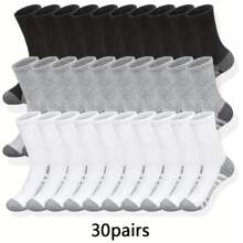 10/20/30 Pairs Breathable And Comfy Men's Crew Tennis Socks For Outdoor And Casual Wear, All-Season Unisex Tennis Socks