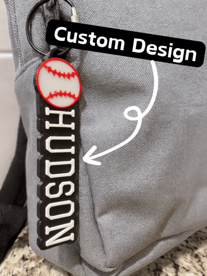 1 Pc Basic Baseball Keychain Personalized Name Tag Bag Tag Sports Gift Backpack Key Chain Bag Tag Name Keyring Custom Gift For Player,Birthday Gift