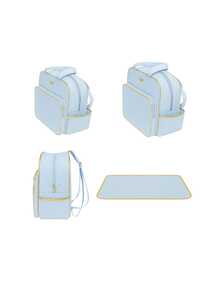 4-Piece Golden Crown Style Maternity Outing Bag Kit For Baby - 淺藍色 - 查看 4