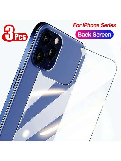 Yezodawee Película protetora de tela traseira para iPhone, película de vidro temperado traseira ultrafina, alta transparência, nitidez HD, anti-impressão digital/riscos, compatível com iPhone 16 Pro Max/iPhone 15 Pro Max/séries 14/13/12/11