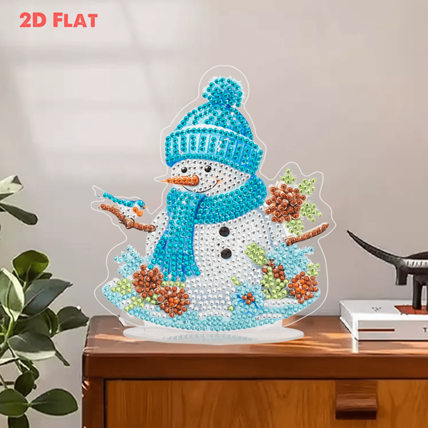 2pcs/Set Christmas Diamond Painting Kit - DIY Holiday Craft With Sparkling Rhinestones, Christmas Tree And Snowman 2D Flat Design, Suitable For Holiday Home Decor, Creative Desk Art, Unique Christmas Gift For Adults And Families, Diamond Art Christmas, Seasonal Decoration, Holiday Themed Art, Flat Design Art, Activity ID: 1002962242