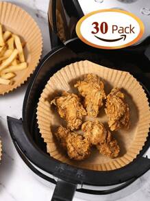 30/50/100PCS Air Fryer Accessories Round,Air Fryer Disposable Parchment Paper Liner Oil-Proof Paper Tray, Non-Stick Baking Mat,Water-Proof, Parchment For Baking Roasting Microwave,Air Fryer Accessories Baking Paper For Air Fryer