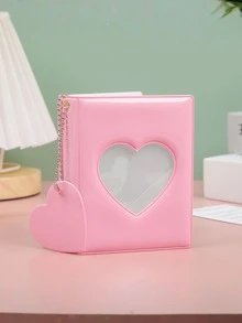 3-Inch Heart Shaped Hollow Photo Card Album, Mini Photo Card Holder, Small Card Collection Book, Women Wallet, Mini Wallet, Card Holder - Multicolor - View 6