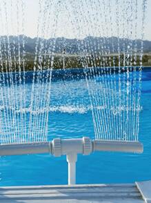 1Pc Versatile Pool Fountain With Adjustable 2-In-1 Spray Nozzle - High-Pressure Waterfall & Cooling Sprinkler For Above And In-Ground Pools, Durable PVC Outdoor Garden Feature,For Pool, Swimming Pool Spa Water Fountain, Pool,Pool Accessories,Swimming Pool,Pool Stuff,Picinas,No Electricity/Battery Required