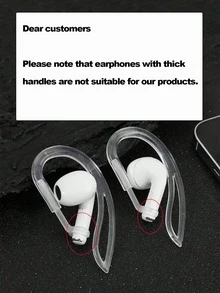 1/2/3 Pairs Transparent Ear Hooks, Compatible TPU Anti-Lost Earphone Ear Clips, Compatible With 1/2/3 Earphone Ear Tips/Hooks - Clear - View 4